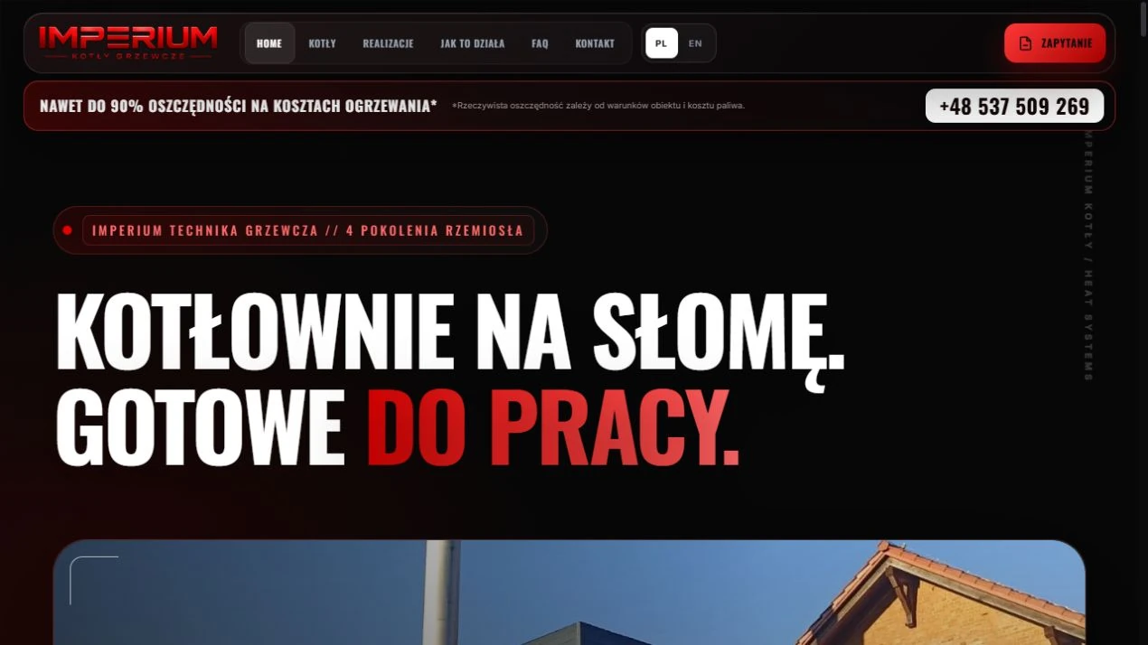 Imperium Kotły — podgląd projektu
