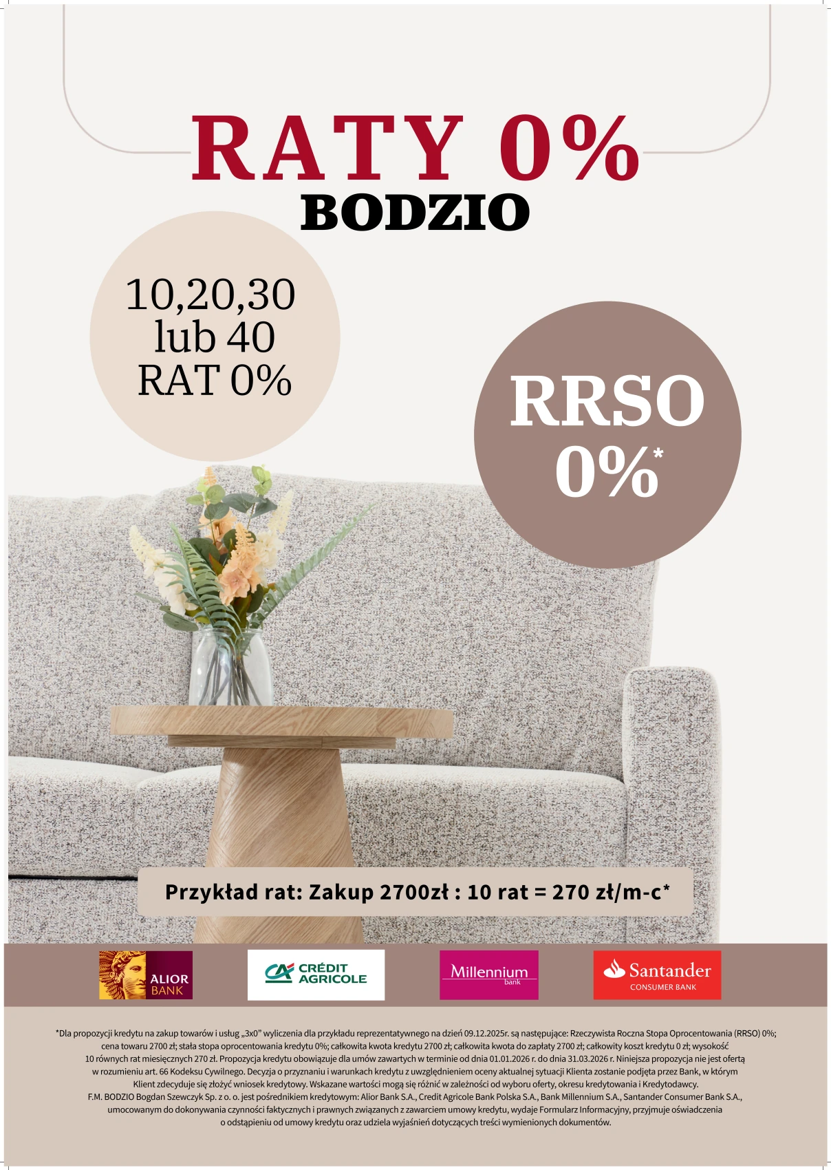 Plakat A1 oferty ratalnej Bodzio
