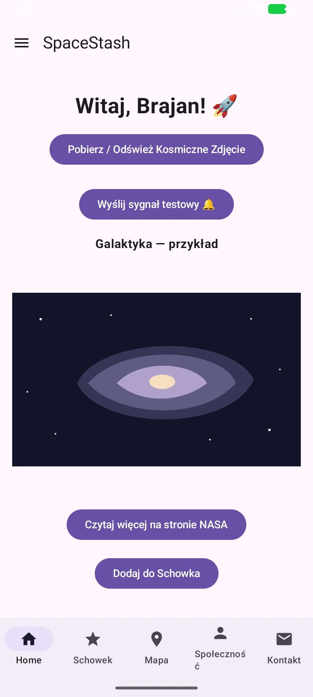 SpaceStash — zdjęcie dnia, wersja demonstracyjna